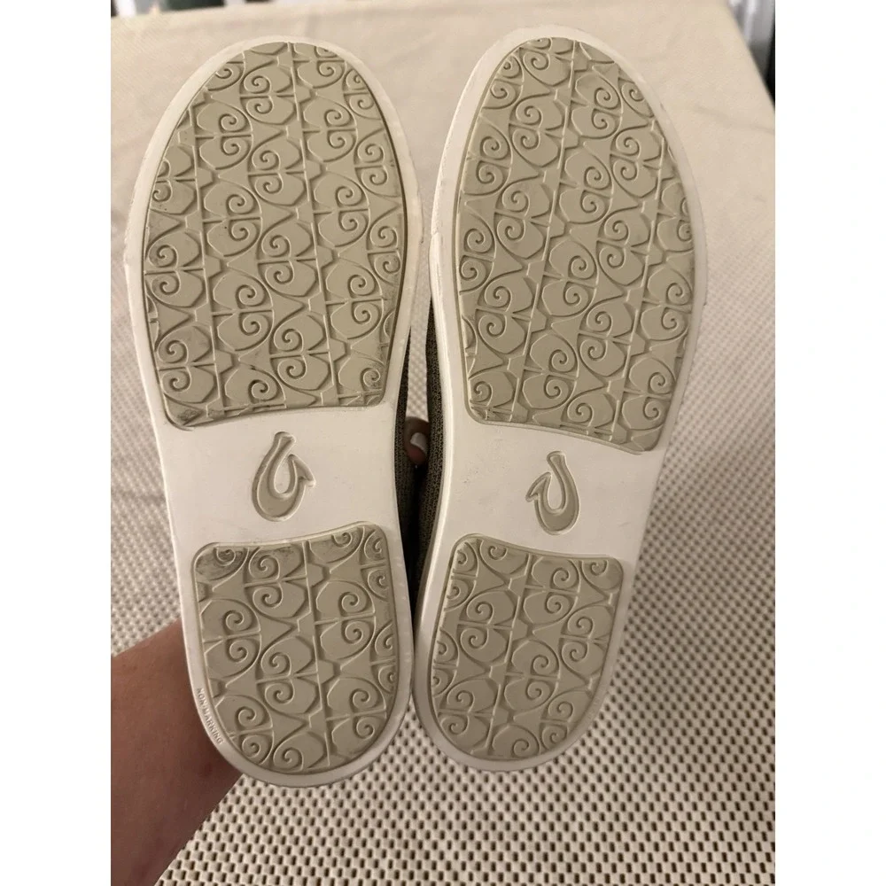 Olukai Sneakers Women 8 38 Pehuea Li Fabric Mesh Convertible Fold Down Heel Grey